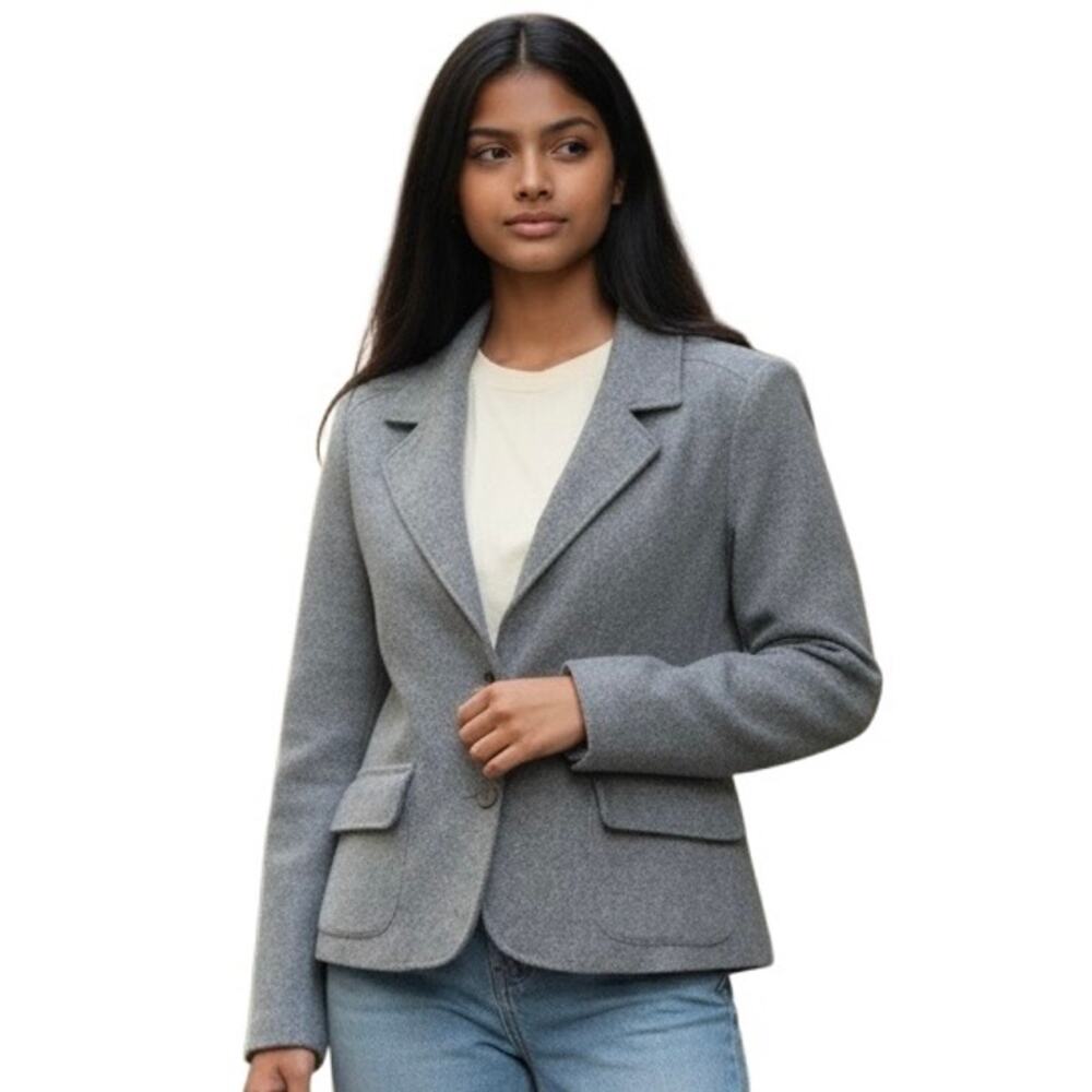 CAbi Blue Blazer Wool Blend Fully Lined sz 10